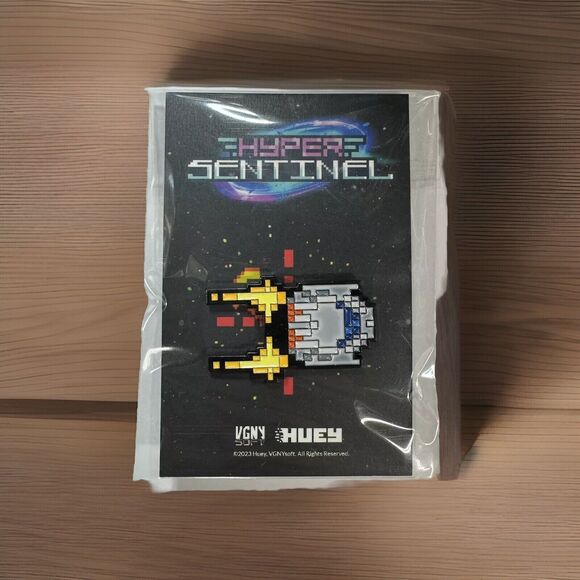 Hyper Sentinel Spaceship Enamel Pin VGNYsoft Exclusive Pixel Art Collectible - Picture 1 of 2